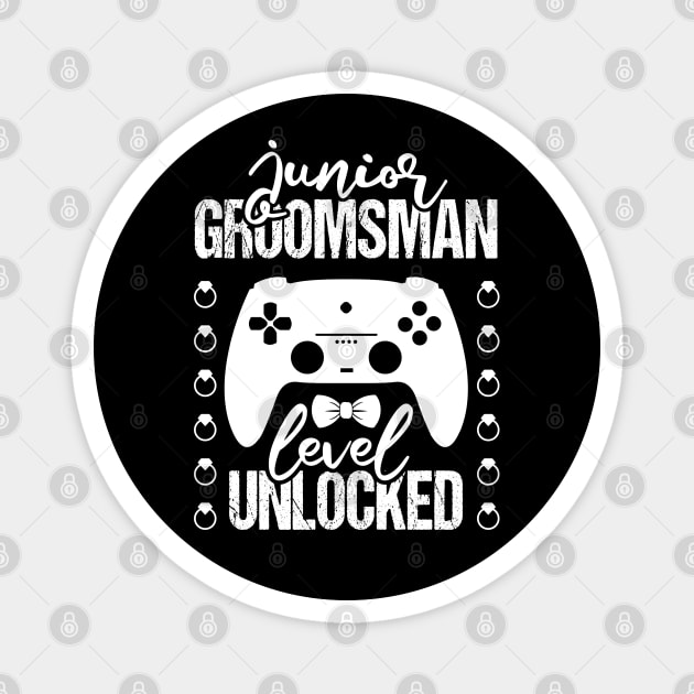 Junior Groomsman Level Unlocked Wedding Party Magnet by Tesszero